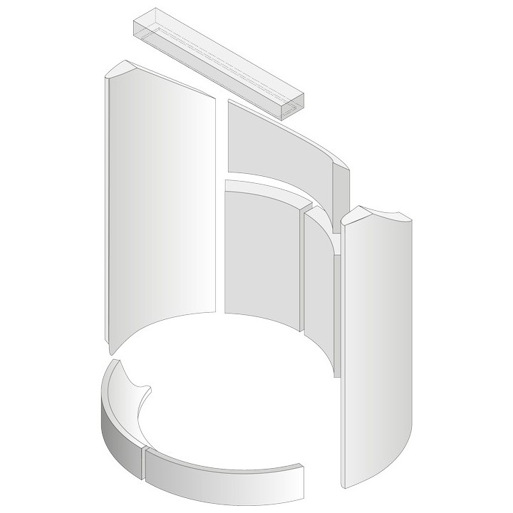 Revêtement de foyer en argile réfractaire 8 pièces pour Poêle à bois Hark - Réf ETSTO0605052