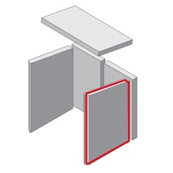 Mur latéral droit en briques réfractaires pour Poêle à bois Hark - Réf ETSTO0600807B