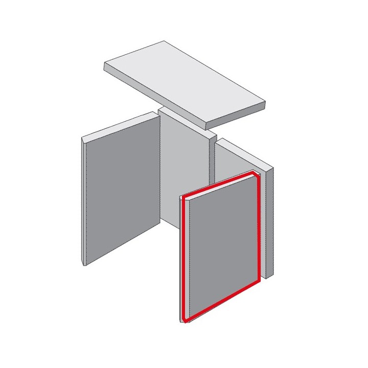 Mur latéral droit en briques réfractaires pour Poêle à bois Hark - Réf ETSTO0600807B
