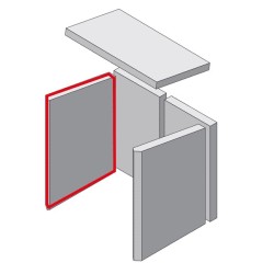 Mur latéral en briques à gauche en argile réfractaire pour Poêle à bois Hark - Réf ETSTO0600807A