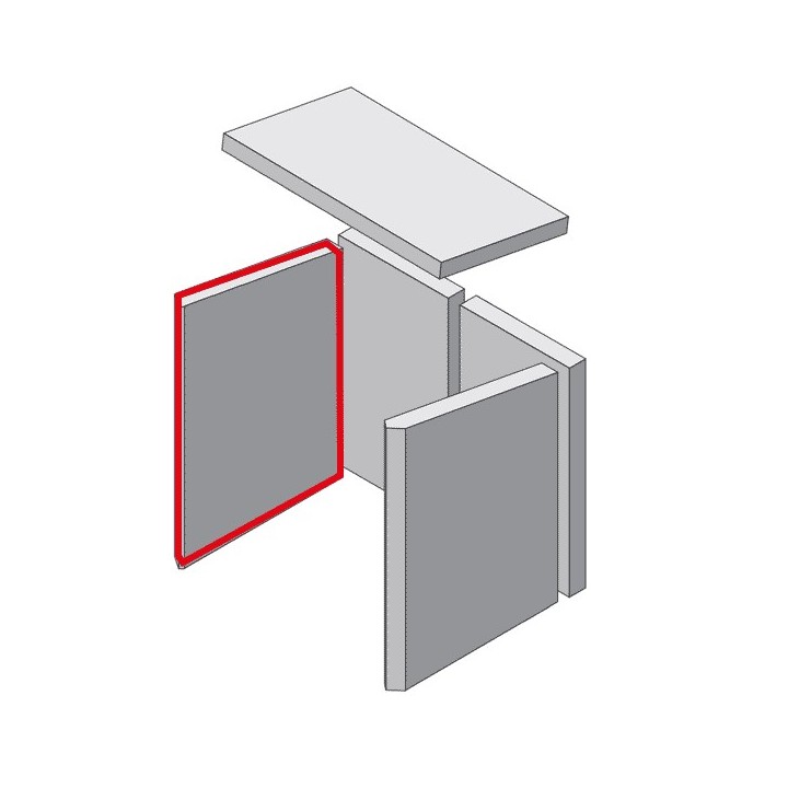 Mur latéral en briques à gauche en argile réfractaire pour Poêle à bois Hark - Réf ETSTO0600807A
