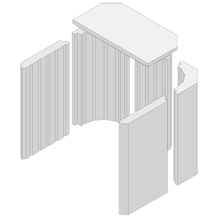 Revêtement de foyer en argile réfractaire 6 pièces pour Poêle à bois Hark - Réf ETSTO0605017