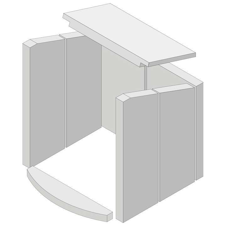 Revêtement de chambre de combustion en vermiculite en 8 pièces pour Poêle à bois Hark - Réf ETSTO0606010