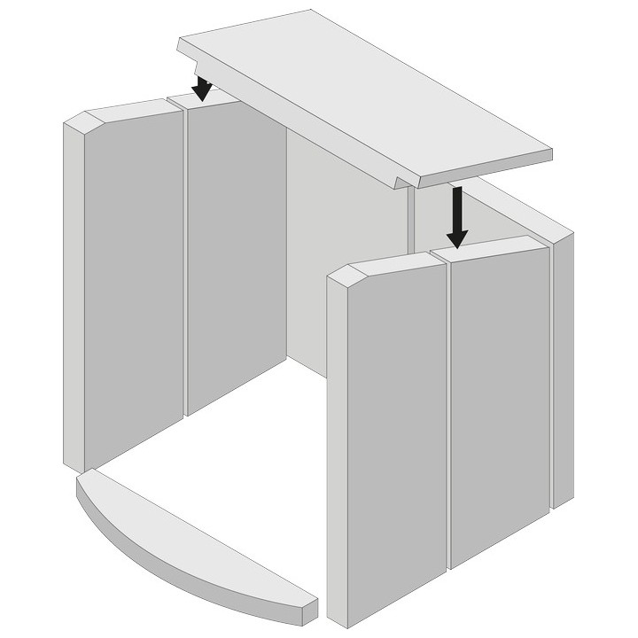 Revêtement de chambre de combustion en vermiculite en 8 pièces pour Poêle à bois Hark - Réf ETSTO0606010V