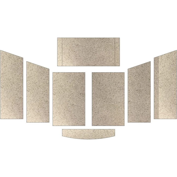 Revêtement de chambre de combustion en vermiculite en 8 pièces pour Poêle à bois Hark - Réf ETSTO0606010