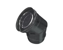 Coude 45° Inox Noir Mat Pour Raccordement De Conduit Concentrique Poêle À Granulés De Bois - Tubest