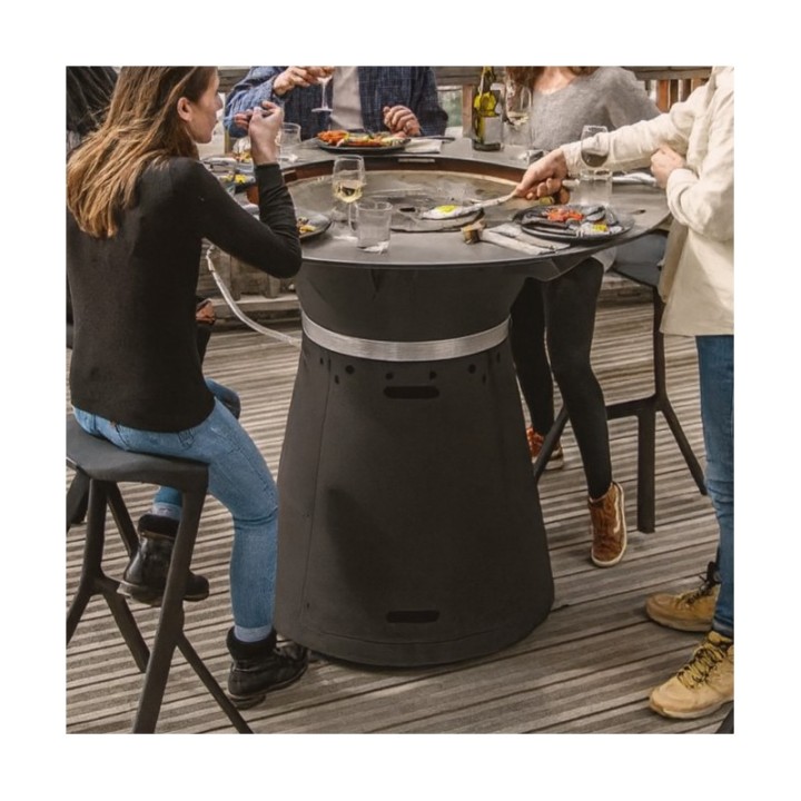 Brasero plancha VULX 3-en-1 Noir table de diner hauteur 80cm