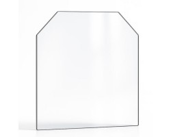 VVitre De Porte à 2 pans coupés 400/185 x 203.5/172 x 3 mm - Supra Réf 24290 poeles à bois - Ersho