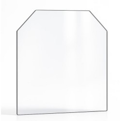 VVitre De Porte à 2 pans coupés 400/185 x 203.5/172 x 3 mm - Supra Réf 24290 poeles à bois - Ersho