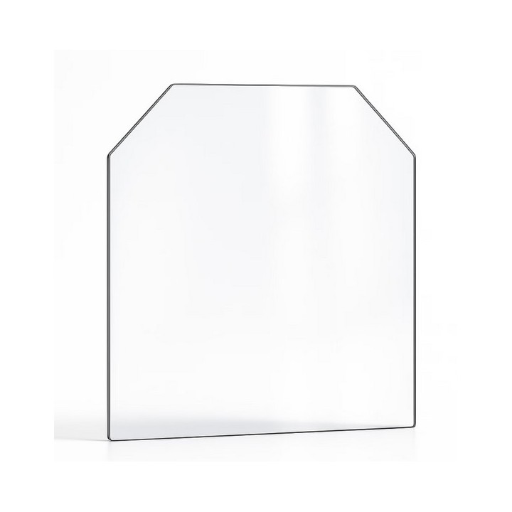 VVitre De Porte à 2 pans coupés 400/185 x 203.5/172 x 3 mm - Supra Réf 24290 poeles à bois - Ersho