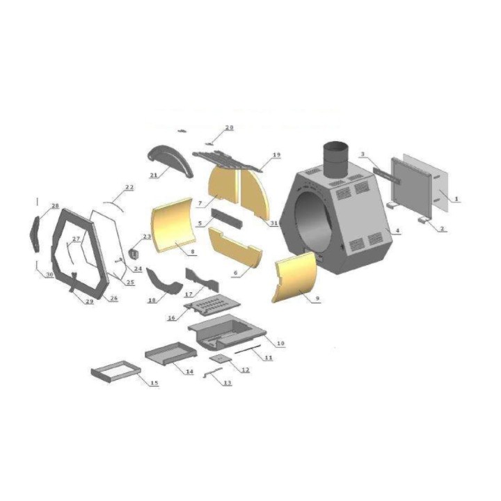 Chamotte De Fond Sup Droit - Godin