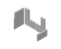 Revêtement de chambre de combustion en fonte en 4 parties pour Poêle à bois Hark - Réf ETSTO0607003