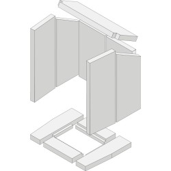 Revêtement de chambre de combustion en vermiculite en 11 pièces pour Poêle à bois Hark - Réf ETSTO0606011