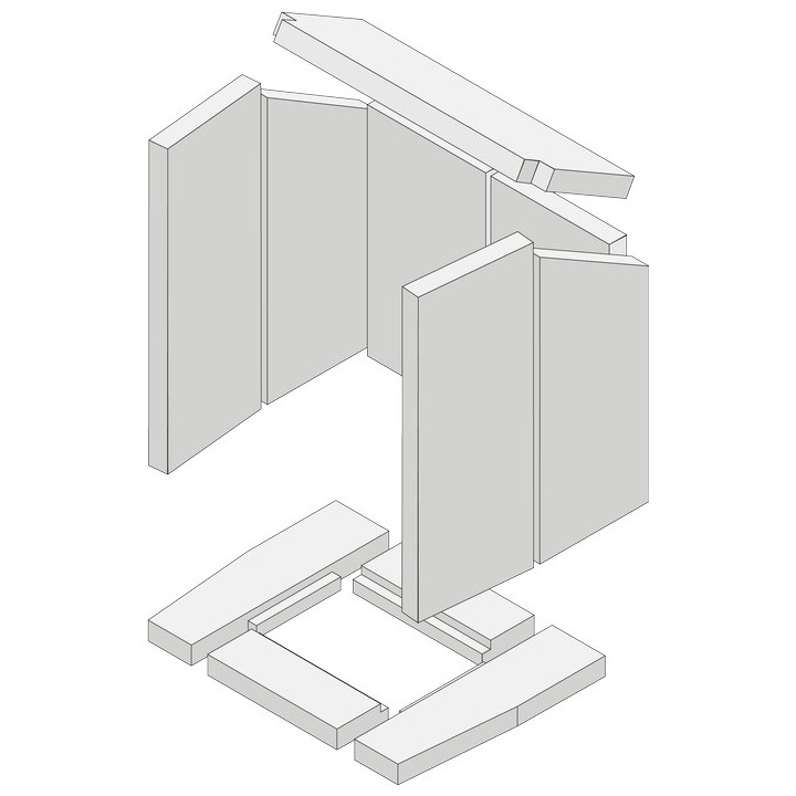 Revêtement de chambre de combustion en vermiculite en 11 pièces pour Poêle à bois Hark - Réf ETSTO0606011