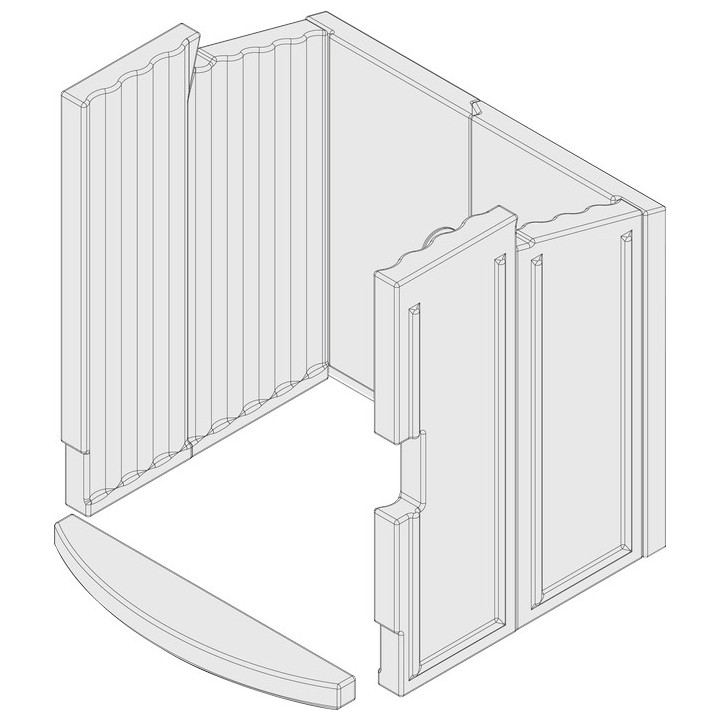 Revêtement de foyer en 7 pièces en argile réfractaire (sans filtre) pour Poêle à bois Hark - Réf ETSTO0605136