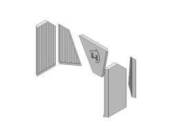 Revêtement de chambre de combustion ECOplus 5 pièces en céramique pour Poêle à bois Hark - Réf ETSTO0605121