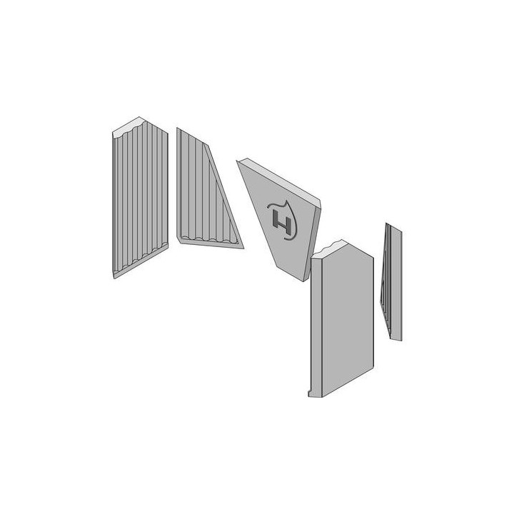 Revêtement de chambre de combustion ECOplus 5 pièces en céramique pour Poêle à bois Hark - Réf ETSTO0605121