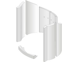 Revêtement de foyer en argile réfractaire 7 pièces pour Poêle à bois Hark - Réf ETSTO0605105