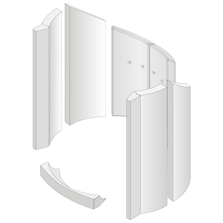 Revêtement de foyer en argile réfractaire 7 pièces pour Poêle à bois Hark - Réf ETSTO0605105