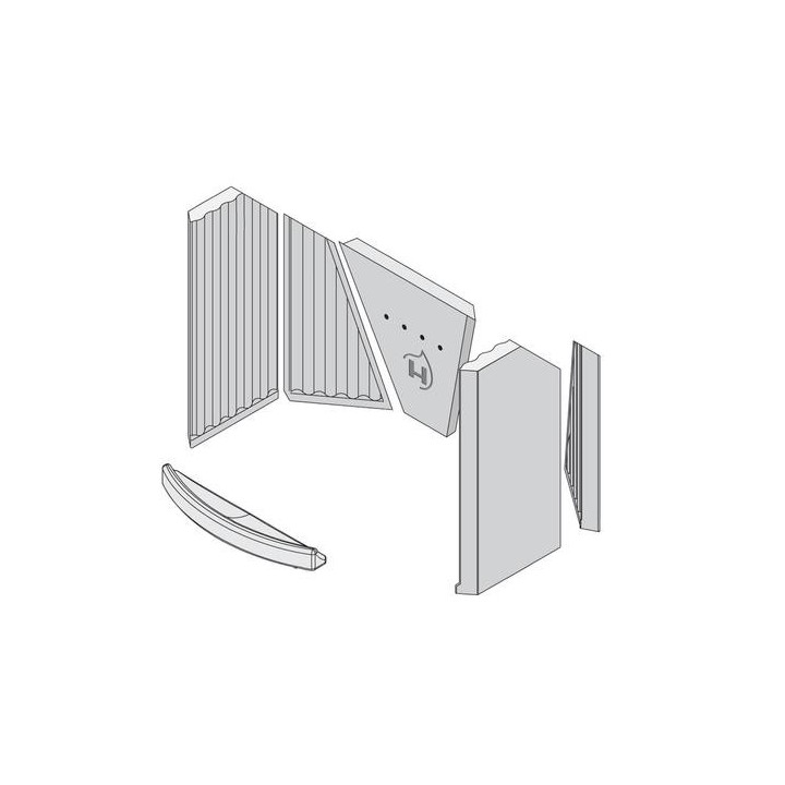 Revêtement de foyer en argile réfractaire 6 pièces pour Poêle à bois Hark - Réf ETSTO0605077