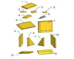 Chamotte latérale droite d'angle pour Poêle à bois Max Blank - Réf 921300-6-911