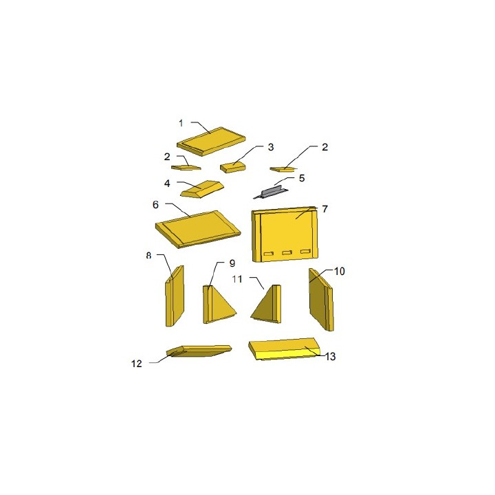 Déflecteur supérieur en chamotte pour Poêle à bois Max Blank - Réf 921300-3-911