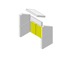 Mur arrière en briques en bas à gauche/droite en argile réfractaire pour Poêle à bois Hark - Réf ETSTO0600009C