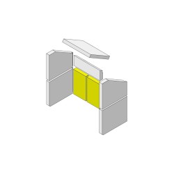 Mur arrière en briques en bas à gauche/droite en argile réfractaire pour Poêle à bois Hark - Réf ETSTO0600009C