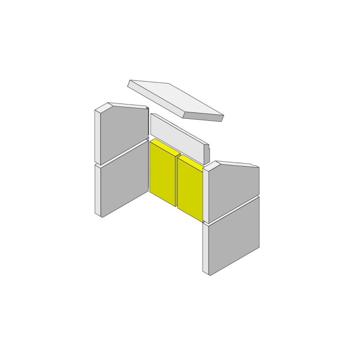 Mur arrière en briques en bas à gauche/droite en argile réfractaire pour Poêle à bois Hark - Réf ETSTO0600009C