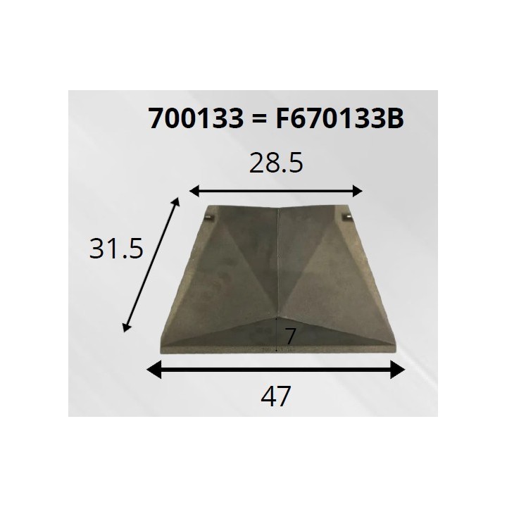 Deflecteur Foyer 700 Gv Invicta - Réf F670133B  pour poele à bois Invicta - Ersho