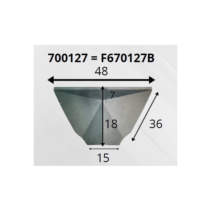 Deflecteur Foyer 700 Invicta - Réf F670127B  pour poele à bois Invicta - Ersho