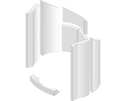 Revêtement de foyer en argile réfractaire 8 pièces pour Poêle à bois Hark - Réf ETSTO0605051