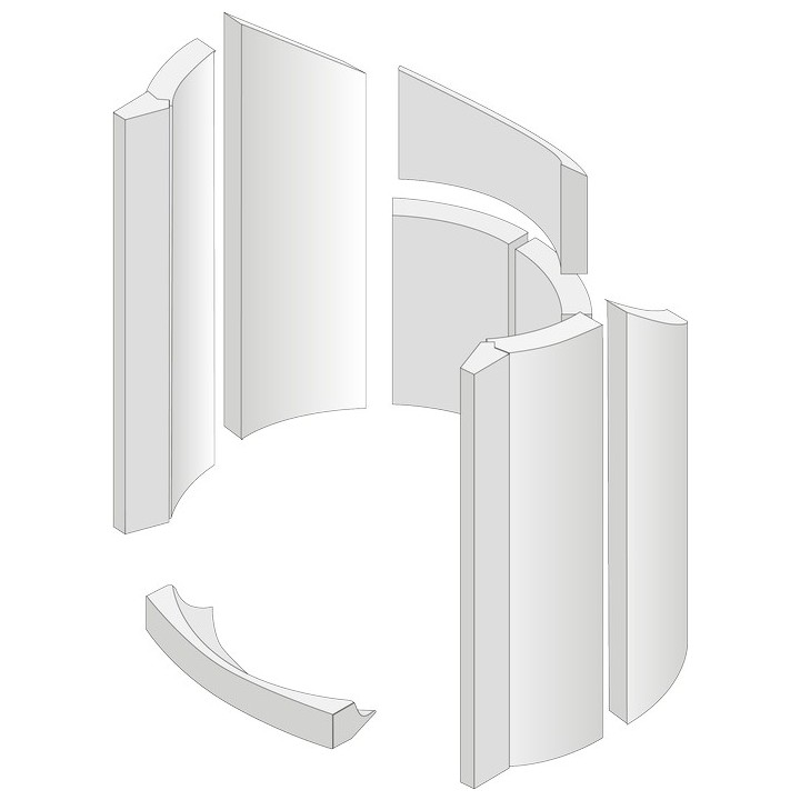 Revêtement de foyer en argile réfractaire 8 pièces pour Poêle à bois Hark - Réf ETSTO0605051