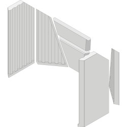 Revêtement de chambre de combustion en céramique en 6 pièces pour Poêle à bois Hark - Réf ETSTO0605028