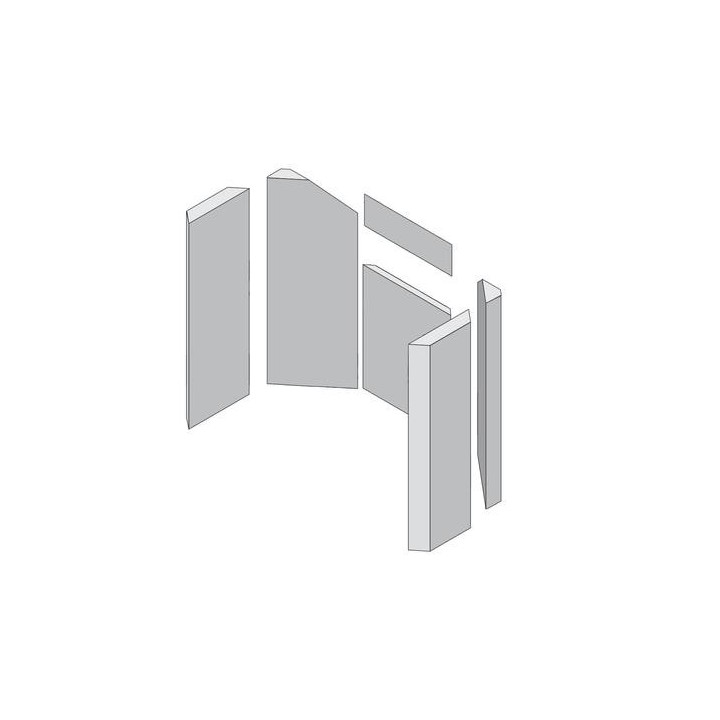 Revêtement de chambre de combustion en céramique en 6 pièces pour Poêle à bois Hark - Réf ETSTO0605026