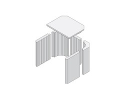 Revêtement de foyer en argile réfractaire 6 pièces pour Poêle à bois Hark - Réf ETSTO0605025