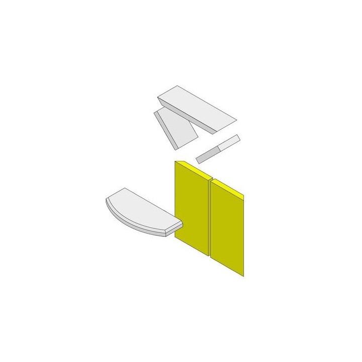 Mur arrière en pierre gauche/droite Vermiculite pour Poêle à bois Hark - Réf ETSTO0601012A