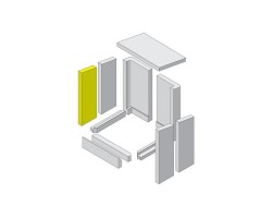 Mur latéral avant gauche en briques réfractaires pour Poêle à bois Hark - Réf ETSTO0600001E