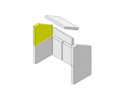 Mur latéral en briques en haut à gauche en argile réfractaire pour Poêle à bois Hark - Réf ETSTO0600009E