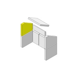Mur latéral en briques en haut à gauche en argile réfractaire pour Poêle à bois Hark - Réf ETSTO0600009E