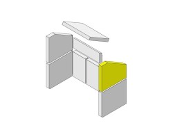 Mur latéral en briques en haut à droite en argile réfractaire pour Poêle à bois Hark - Réf ETSTO0600009F