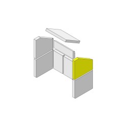 Mur latéral en briques en haut à droite en argile réfractaire pour Poêle à bois Hark - Réf ETSTO0600009F