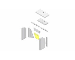 Mur arrière en briques sous argile réfractaire pour Poêle à bois Hark - Réf ETSTO0600021C