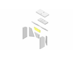 Mur arrière en briques au-dessus de l'argile réfractaire pour Poêle à bois Hark - Réf ETSTO0600021D