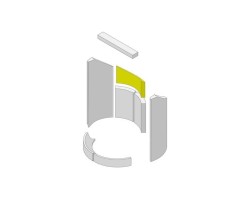 Mur arrière en briques au-dessus de l'argile réfractaire pour Poêle à bois Hark - Réf ETSTO0600022D