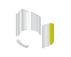 Paroi latérale arrière droite en argile réfractaire pour Poêle à bois Hark - Réf ETSTO0600022H