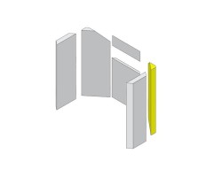 Pierre angulaire arrière droite en argile réfractaire pour Poêle à bois Hark - Réf ETSTO0600026I