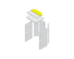 Fermeture arrière supérieure de la plaque de braquage de gaz de chauffage Vermiculite pour Poêle à bois Hark - Réf ETSTO0600042H