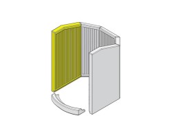 Paroi gauche du foyer en argile réfractaire pour Poêle à bois Hark - Réf ETSTO0600064A