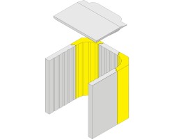 Coin en pierre murale gauche/droite Nouvelle couleur/structure argile réfractaire pour Poêle à bois Hark - Réf ETSTO0600825B